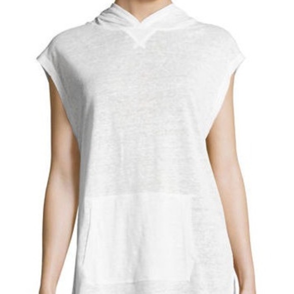 NWOT-Vince Women's Linen Hooded Tee, Optic White! - Picture 2 of 6